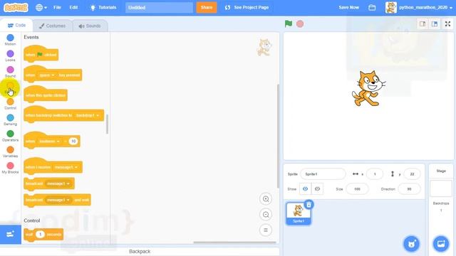 #Scratch 3 Test Lesson 1.1 Знакомство с котом