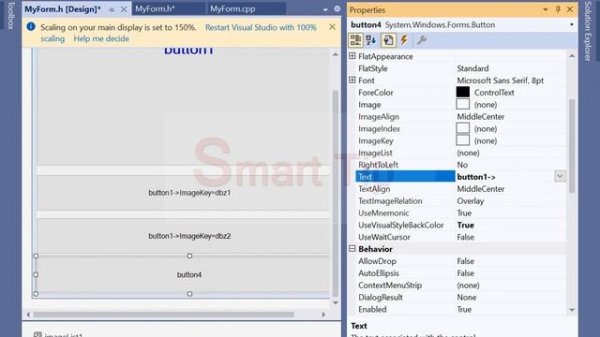 C++/cli windows forms (Button ImageKey) and ImageList Controls visual studio code