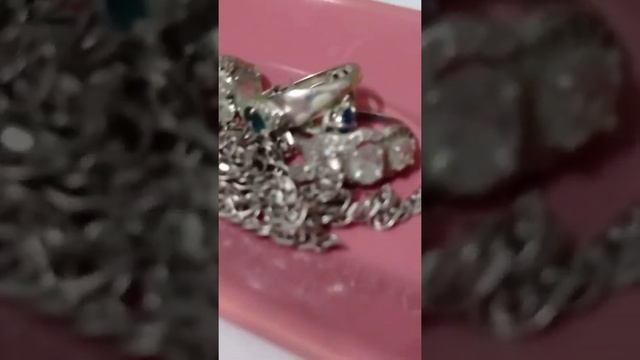 Чистка серебра дома#серебро#украшения#ювелирныеукрашения#серебро925#блеск#камни#фианиты#топаз#видос