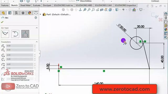 LESSON 11 - Sketch example 03 in SOLIDWORKS смотреть онлайн
