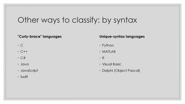 Comparison of Programming Languages