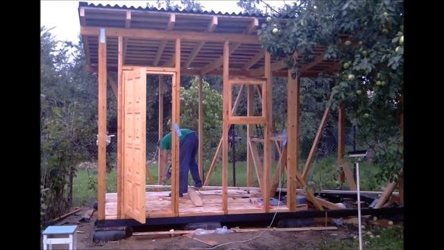 Сарай из бруса 3x2 м своими руками. смотреть онлайн