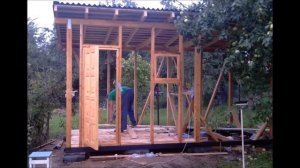 Сарай из бруса 3x2 м своими руками.