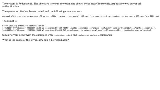 OpenSSL Error: Error loading extension section server смотреть онлайн