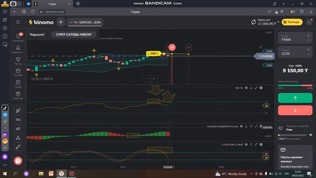 Тек ИНДИКАТОР - мен 10МЫН ТЕНГЕ! Binomo казакша!