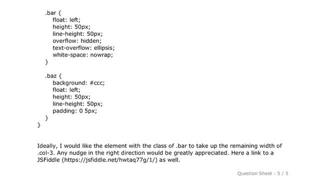 CSS : Text overflow ellipsis on dynamic width element смотреть онлайн