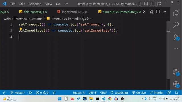 SetTimeout vs SetImmediate in JS (Hindi) смотреть онлайн