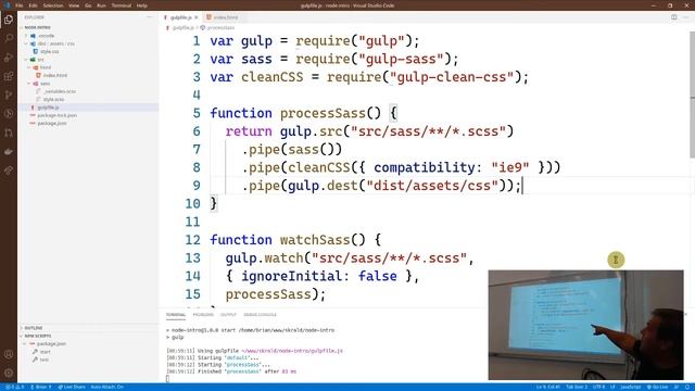 Node Gulp Sass del 6 смотреть онлайн