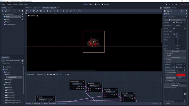Making a 2D shooter game in Godot Engine : Part 7 (Visual shader : enemy death) смотреть онлайн