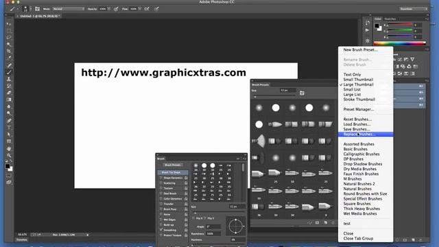 Installing loading Photoshop brushes CC CS6 etc) how-to tutorial смотреть онлайн