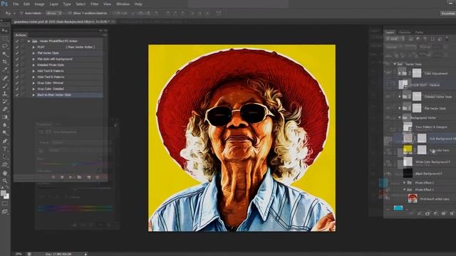 Vector Photo Effect Photoshop Action Tutorial смотреть онлайн