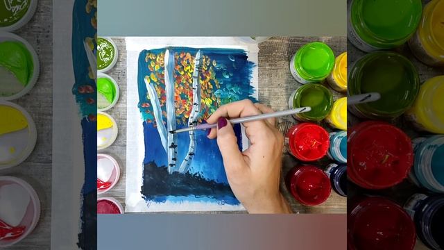 как легко нарисовать осенние березы смотреть онлайн