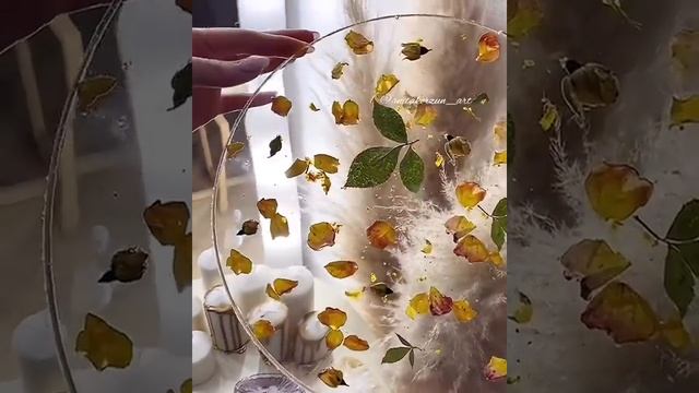 Поднос из эпоксидной смолы с цветами своими руками от Аниты Корзун | Resin tray with flowers DIY смотреть онлайн