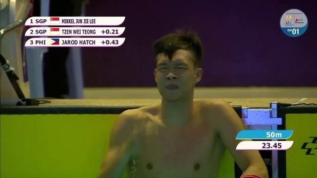 Singapore's Mikkel Lee clocks 50m fly PB to pip teammate Teong Tzen Wei to gold! | SEA Games 2023 смотреть онлайн