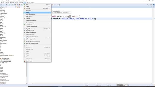 First Java Console program Hello World, crate a jar file and run the jar file смотреть онлайн