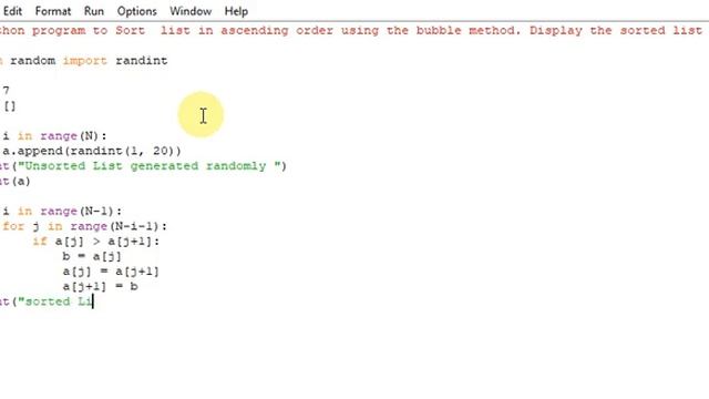 python program to sort in ascending order using bubble method смотреть онлайн