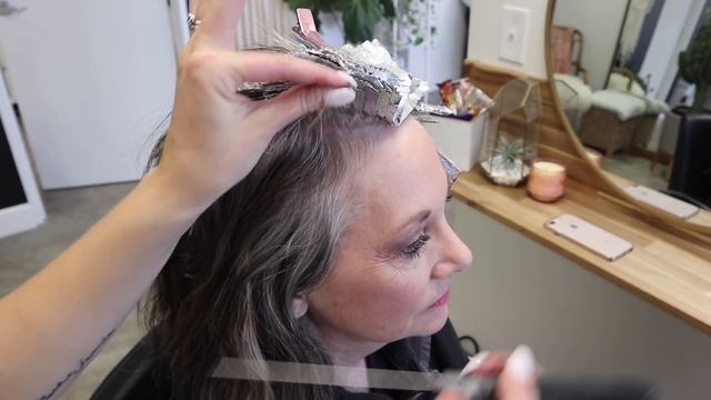 How to add dimension back into Natural Gray Hair Color | Transition to Gray Hair Naturally смотреть онлайн