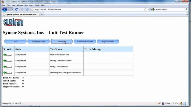 Ajax Graphical Test Runner for UnitTest++ on the NetBurner смотреть онлайн