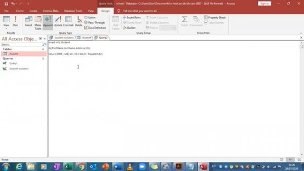 How to use CREATE SELECT INSERT DELETE and UPDATE in ms-access using sql