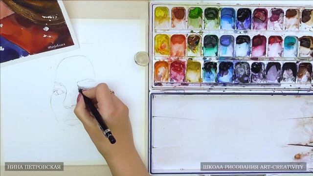 5.2 Акварельный портрет Рисунок карандашом смотреть онлайн