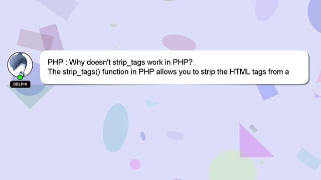 PHP : Why doesn't strip_tags work in PHP? смотреть онлайн