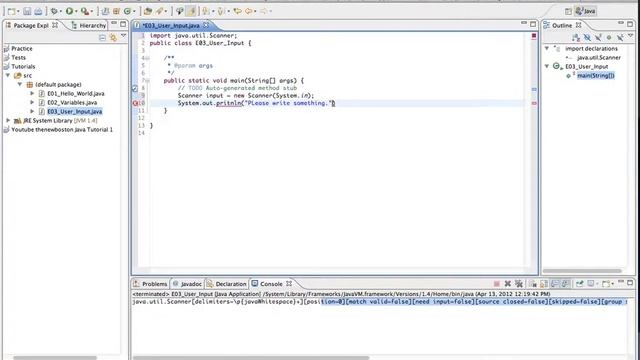 Mac Basic Java Tutorial 3-User Input смотреть онлайн