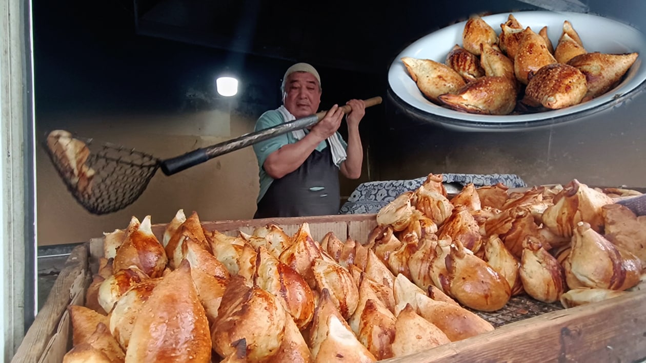 Самса с корейкой Уличная еда Узбекская кухня смотреть онлайн