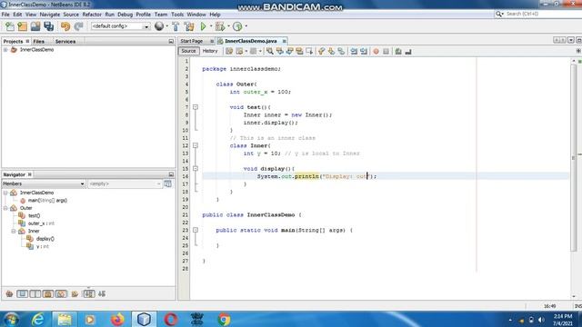 Java the complete Reference Ninth Edition (Chapter 7) Example (18) Inner Class Demo 2 смотреть онлайн