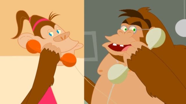 Пять обезьянок прыгали в кроватке на русском - Russian Five Little Monkeys Jumping on the Bed смотреть онлайн