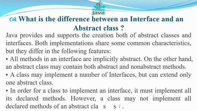What is the difference between an Interface and an Abstract class смотреть онлайн