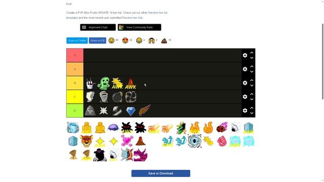 БЛОКС ФРУТС ТИР ЛИСТ ФРУКТОВ ДЛЯ ПВП Blox fruits update 19? смотреть онлайн