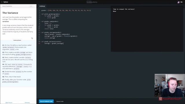 Learn Python with CodeCademy: Exam Statistics смотреть онлайн