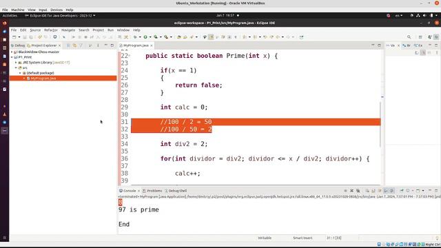 Java 1.12. Определение число простое или нет. смотреть онлайн