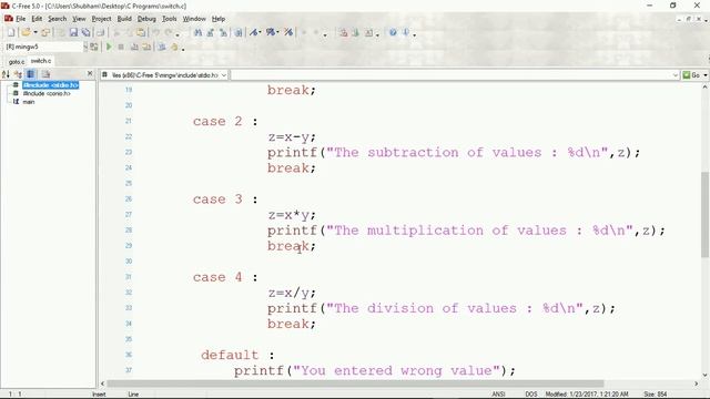 switch, break, continue and goto statements in C (11) смотреть онлайн