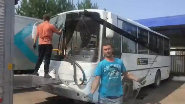 Установка лобового стекла КАВЗ смотреть онлайн