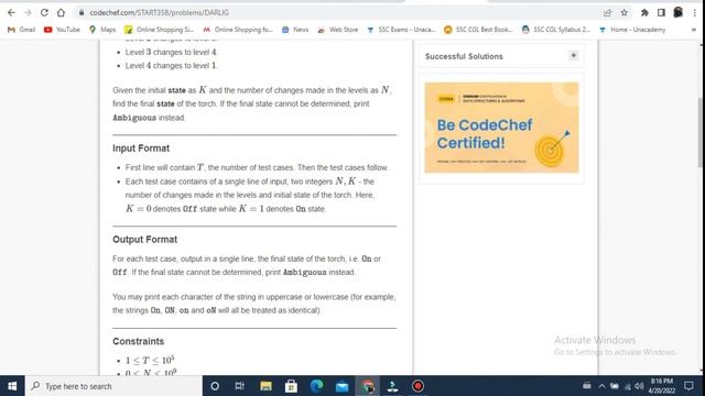 Dark Light : Starters 35 Codechef | Codechef Solution | #codechef | Coder B.techwala смотреть онлайн