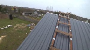 Кровля профлистом МП20. Кровля для дома брата.