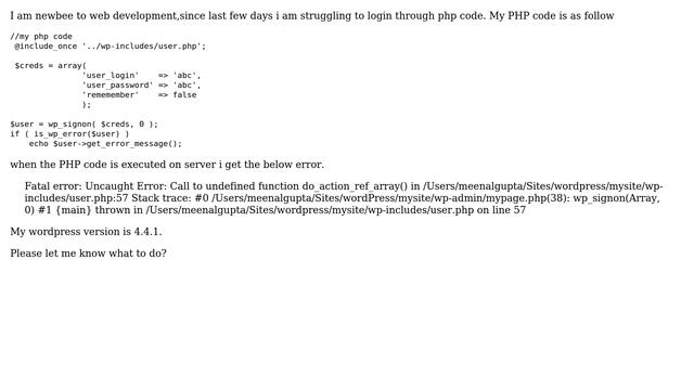 Fatal error: Uncaught Error: Call to undefined function do_action_ref_array() when using... смотреть онлайн