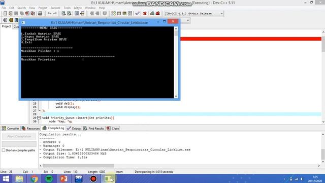Implementation of the BPJS priority queue using the circular Linked list method смотреть онлайн