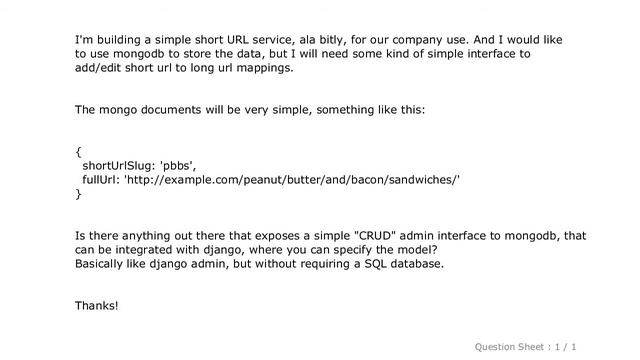 Django : Django admin and MongoDB, possible at all? смотреть онлайн