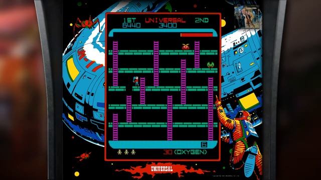 Space Panic. Arcade MAME. 720p. Level 8. смотреть онлайн