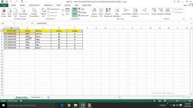 PART 22 - HOW TO AUTOFILTER IN EXCEL BY USING VBA MACRO (TAMIL) | Kallanai YT смотреть онлайн
