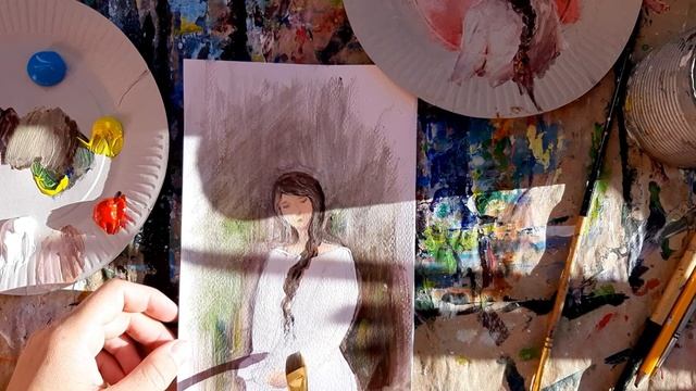 УКРАЇНОЧКА |Девушка в национальной одежде| Рисуем каждый свою| Красками❣ смотреть онлайн