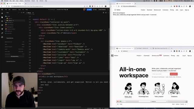 Code With Me - Practice TailwindCSS, Next.js and React.js by rebuilding the Notion landing page смотреть онлайн