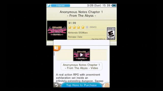Anonymous Notes Ch. 1: From The Abyss (DSiWare) Video & Game Pictures - Two Minutes смотреть онлайн