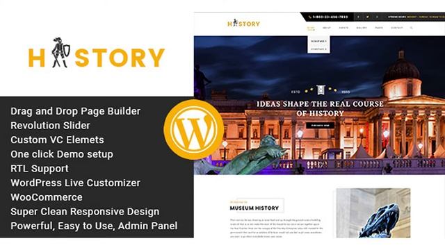 History- Museum & Exhibition WordPress Theme | Themeforest Website Templates and Themes смотреть онлайн