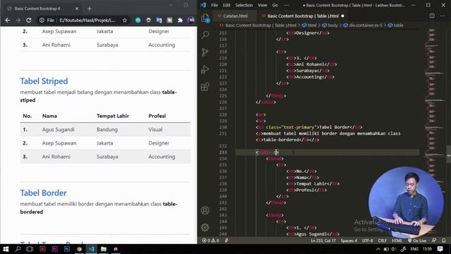 Tutorial membuat Tabel Rapi & Responsive Bootstrap 5 || Basic Konten Bootstrap 5 смотреть онлайн