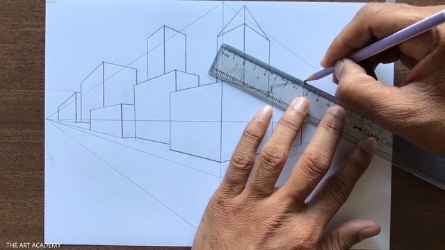 How to Draw using Two Point Perspective: Draw a Town Step-by-step смотреть онлайн