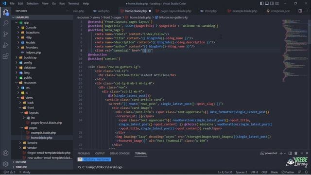 Build a Blog with Laravel [8,9] #44 Home Page Meta Tags for SEO смотреть онлайн