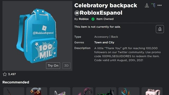 Промокод на ПРАЗДНИЧНЫЙ СИНИЙ РЮКЗАК | Roblox смотреть онлайн